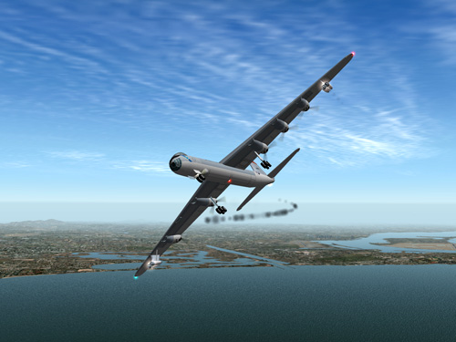 B-36 Banking away from San Diego
